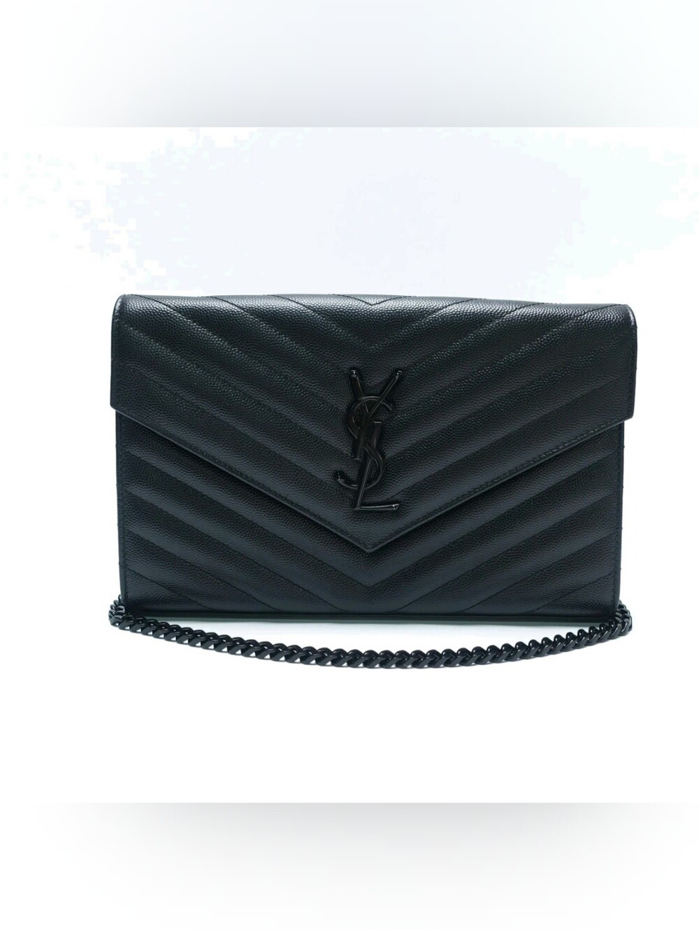 Saint Laurent Black Quilted Leather Envelope Shoulder/crossbody Purse🖤 Like New